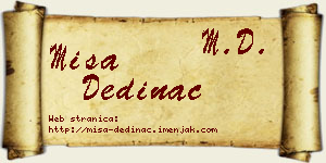 Miša Dedinac vizit kartica
